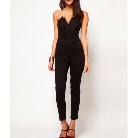 strapless casual jumpsuit