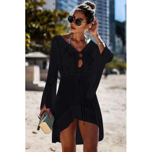 black knitted beach dress