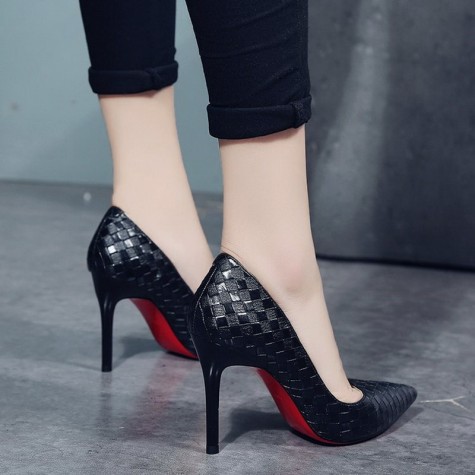 thin black heels