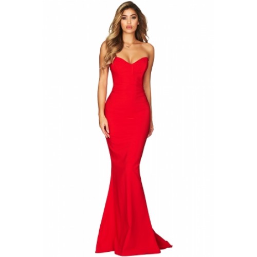red sweetheart gown