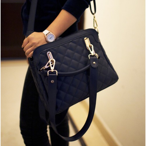 Stylish Women s Tote Bag With Checkede and PU Leather Design ...