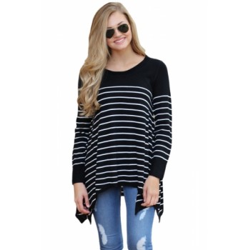 Black Striped Knit Pullover Sweater Top Wine Navy Gray khaki White
