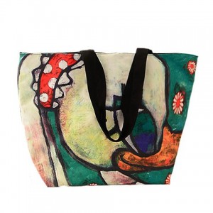 Cute Women's Shoulder Bag With Canvas and Color Matching Design