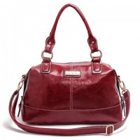 Stylish Women's Shoulder Bag With Stitching and Solid Color Design red black blue