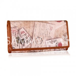 Fashion Women's Clutch Wallet With Bear Cub and Print Design