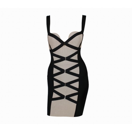 Sexy Low-Cut Cross Party Slim Fit Bandage Dress For Women black gray ...