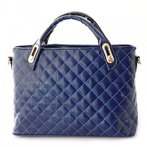 Dress Women's Shoulder Bag With PU Leather and Checked Design blue black pink