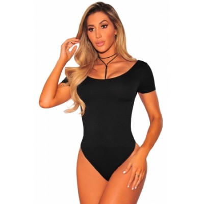 Black Seamless Perfect Fit Low Back Bodysuit