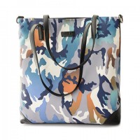 Fashion Women's Shoulder Bag With Camouflage and PU Leather Design blue green brown