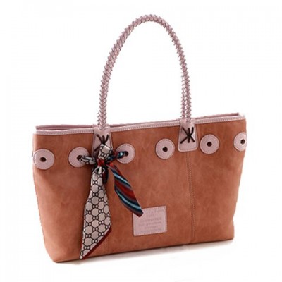 Fashionable Women's Shoulder Bag With PU Leather and Bowknot Design pink brown black