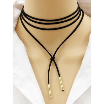 Adjustable Bar Layered Wrap Necklace