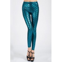 Fish Scale High-Waisted Slimming Trendy Style Women's Leggings