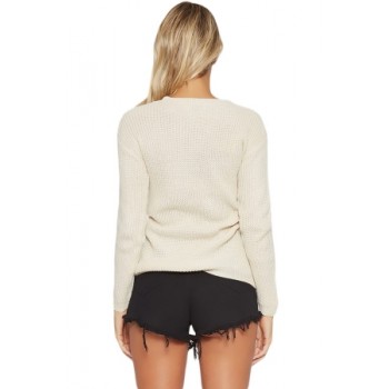 White Corset Knit Sweater Black Red