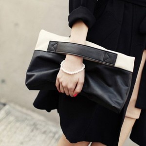 Fashion Women's Clutch With Color Block and Foldable Design
