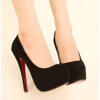 Party Women's Pumps With Suede and Round Toe Design red blue black