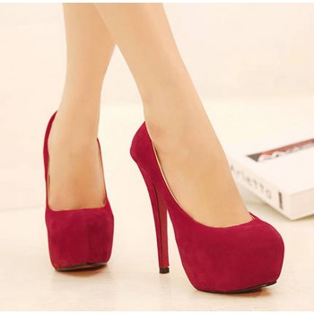 Party Women's Pumps With Suede and Round Toe Design red blue black