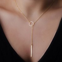 Simple Solid Color Circle Necklace For Women