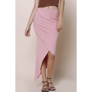 Solid Color Asymmetric Fashionable Skirt For Women