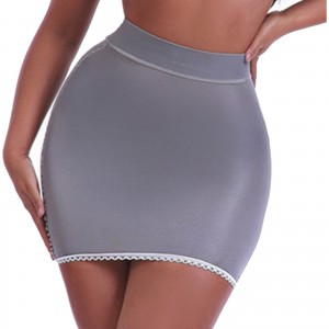 Womens Solid Color Stretchy High Waist Miniskirt Ladies Glossy Bodycon Pencil Skirt for Party Club Music Festival