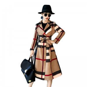 Women's trench coat leisure Lapel double-breasted all-women's trench coat 
