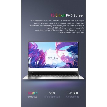 R6 Laptop 15.6-inch, 16GB RAM + 1TB SSD, Intel Celeron N4500 Dual WiFi With Backlit Keyboard Computer Windows 10