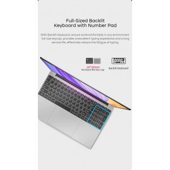 R6 Laptop 15.6-inch, 16GB RAM + 1TB SSD, Intel Celeron N4500 Dual WiFi With Backlit Keyboard Computer Windows 10