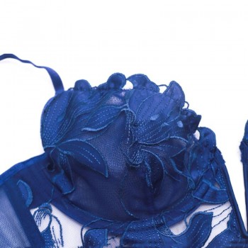 French Lace Embroidery Brassiere Lingerie Set Women's Underwear Set Push Up thin Bralette Deep V Bra