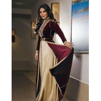 Moroccan Caftans Burgundy Formal Dress A-line Long Sleeve Evening Gowns