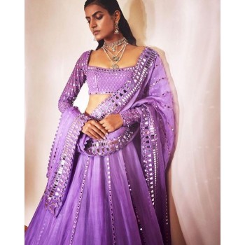 Embellished Mirror Lavender Prom Occasion Dresses with Wrap Indian Two Pieces Crystal Muslim Purple