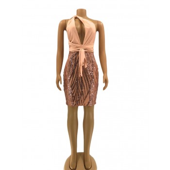  Luxury Sequins Bodycon Bandage Party Dress Fashion Women Gorgeous Sequin Mini Dress