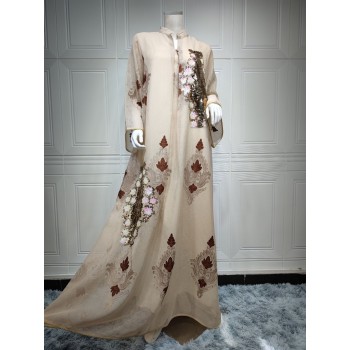Women's Muslim Evening Dress Sequin Embroidered Dress Women Indian Dress Women Sarees for Women