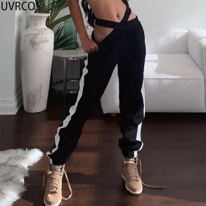 Women's Pants New Fashion Sports Casual Pants Fitness Jogging Two Color Patchwork 