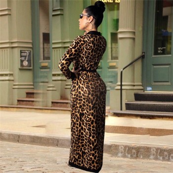Woman Two Piece Outfit Set Leopard Print Track Suit Women Joggers Suit Sets