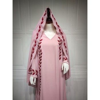 Morocco Muslim Dress Abaya Kaftans Chiffon Embroidery Evening Dresses for Women Dubai 