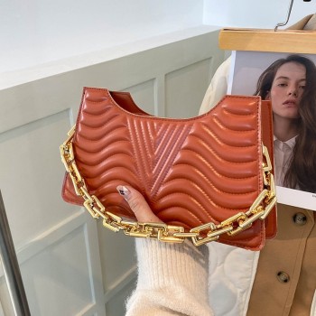 Women's Bags New Trend PU Leather Shoulder Bag Luxury Texture Solid Color Zipper Handbags