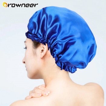 Single-Layer Shower Cap Women Satin Bonnet Sleeping Hat Female Hair Protect Hat Confinement Cap Head Cover