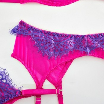Fine Lingerie for Women Sexy Porn Underwear Women Body Bra and Panty Set Lace Yellow Purple Orange