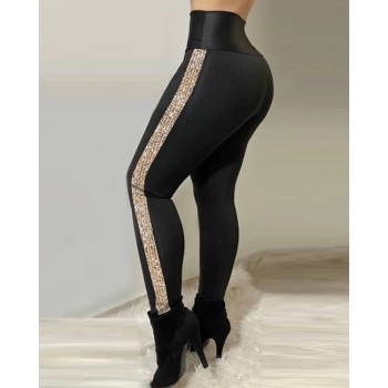 Women Sweatpants for Sport Side Strip Design Zipper Decor Elastic High Waist Spring Autumn Slim Hips Pencil Pants