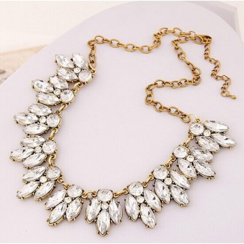 Fashion woven Chokers chunky big statement gold chain beaded necklaces