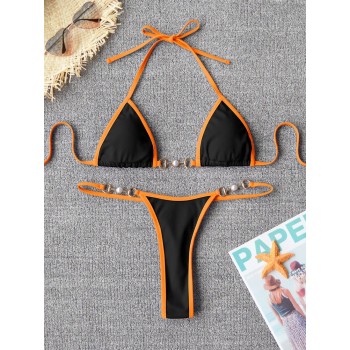 Micro Bikini 2023 Chain Swimsuit Women Swimwear Ribbed Bikini Set Brazilian Bathing Suit