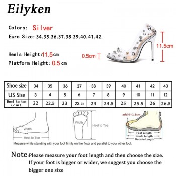  Rivet Crystal Pumps Wedding Women Shoes High Heels PVC Transparent