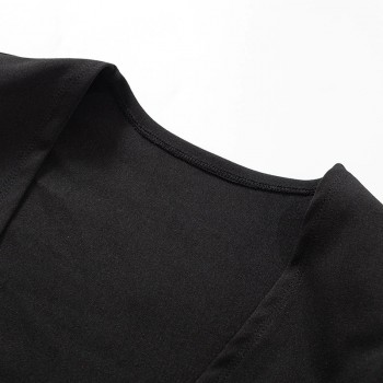 Long Sleeve Black Bodycon Fit Mini Dress Party Office Streetwear