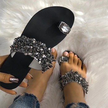 Slippers Women Shoes Summer sandals Beach Pineapple Flat Crystal