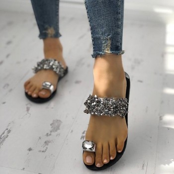 Slippers Women Shoes Summer sandals Beach Pineapple Flat Crystal