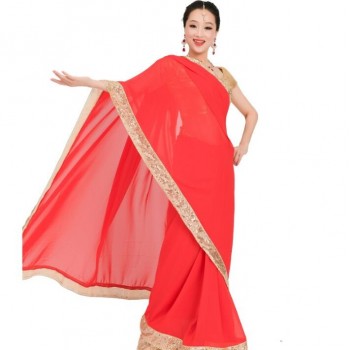 India Sarees Woman Beautiful Lehenga Choli Dance Costume India Style Performance Sets Top+skirt+Scarf