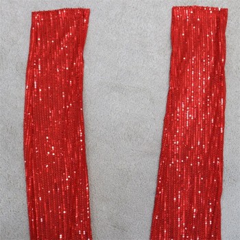 Sequins Two Piece Set Hollow Out Cross Halter Corset Crop Tops Split Pencil Pants Red White Black