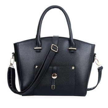 Graceful Women's Tote Bag With Rivets and PU Leather Design brown black blue gold