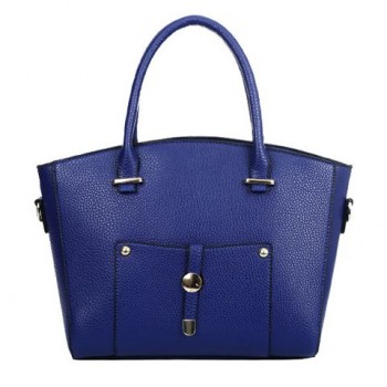 Graceful Women's Tote Bag With Rivets and PU Leather Design brown black blue gold