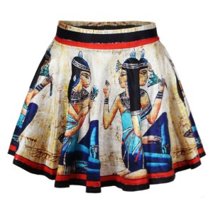 Retro Style Women's High-Waisted Printed Skirt