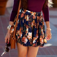 Stylish High-Waisted Floral Print Ruffled Skirt For Women